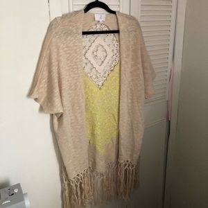 Tan fringe cardigan